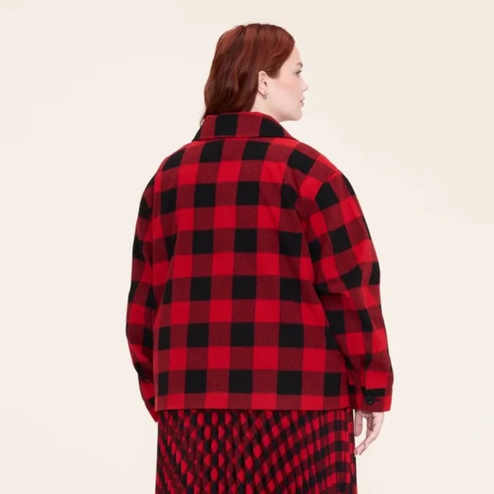 Woolrich Women's Buffalo Check Melton Jacket - Picture 3 of 9